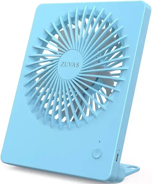 Zuvas Desk Fan Battery Operated Fan Rechargeable 180ATilt Folding Personal Fan Ultra Quiet Small Portable Fan 3 Speed Adjustable