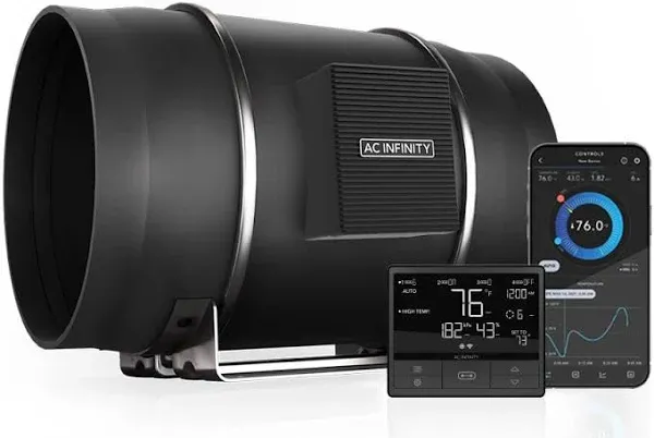 CLOUDLINE T10, QUIET INLINE DUCT FAN SYSTEM WITH TEMPERATURE AND HUMIDITY CONTRO