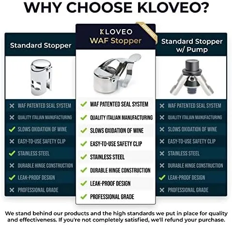 Champagne Stoppers by Kloveo - Patented Seal - Chrome - 1 Piece