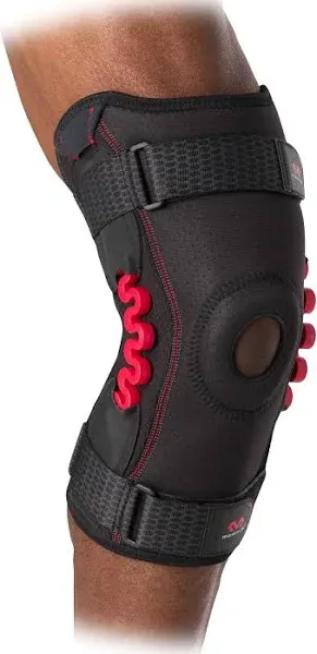 McDavid Max Support Knee Brace, Compression Brace w/Spring Hinges for Injury Recovery, Pain, Fits Right and Left Leg.