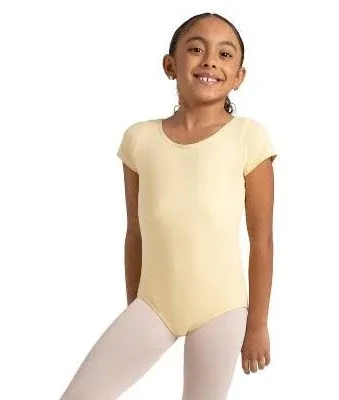 Capezio Big Girls' Classic Short Sleeve Leotard, Black, M (8-10)