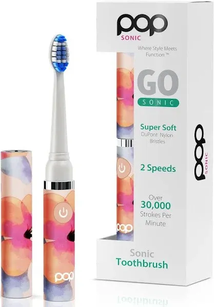 Go Sonic Pop Sonic Electric Toothbrush Travel Toothbrushes W/AAA Battery