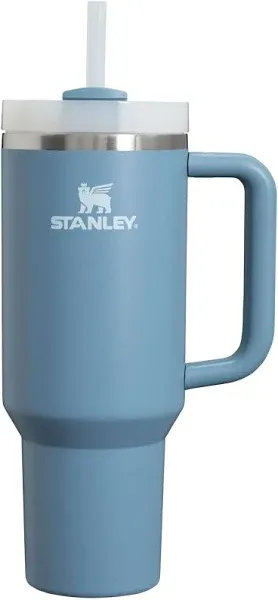 Stanley Quencher H2.0 Tumbler with Handle 40 oz | Screw Off Lid with Included Straw | Leakproof & Car Cupholder Compatible for Travel | Insulated Stainless Steel Cup for Water and More | Indigo