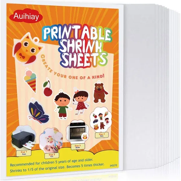 Auihiay 12 Pieces Printable Shrink Plastic Sheets