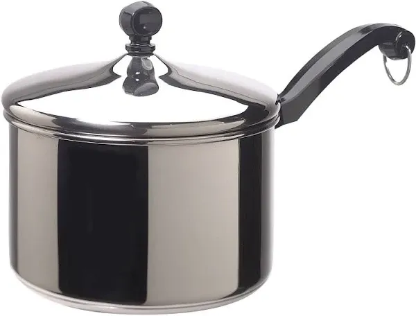 Farberware 3-Quart Classic Series Stainless Steel Saucepan with lid, Silver