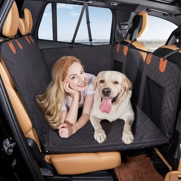 Back Seat Extender ,Dog Car Seat Cover, Camping Air Mattress, Hammock Black