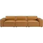 Modway Restore 3 Piece Sofa Tan Vegan Leather