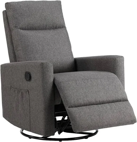 Sweetcrispy Recliner Chair Swivel Rocking Glider Rocker Recliner Nursery Chair with Extra Large Footrest for Living Room