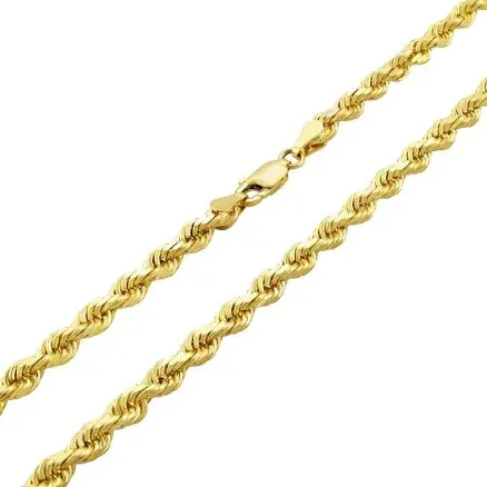 14kt Real Gold Rope chain 4mm 20 Inches