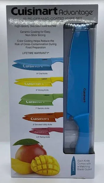 10-PC Ceramic coded knife set.