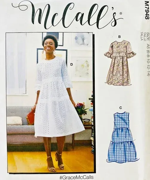 McCall&#039;s M7948 Sewing Pattern Crafts Size 6-14 Dress