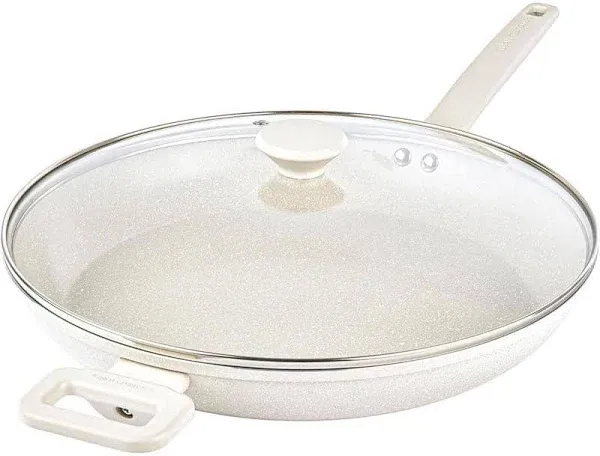 Granitestone Desert Collection 14 in. Nonstick Frying Pan with Lid, Beige