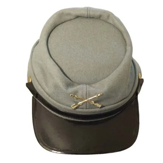 Civil War Wool Lined Kepi Hat - Gray