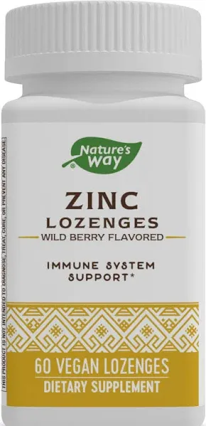 Nature&#039;s Way Zinc Lozenges with Vitamin C &amp; Echinacea, Immune Support*, 100 mg o