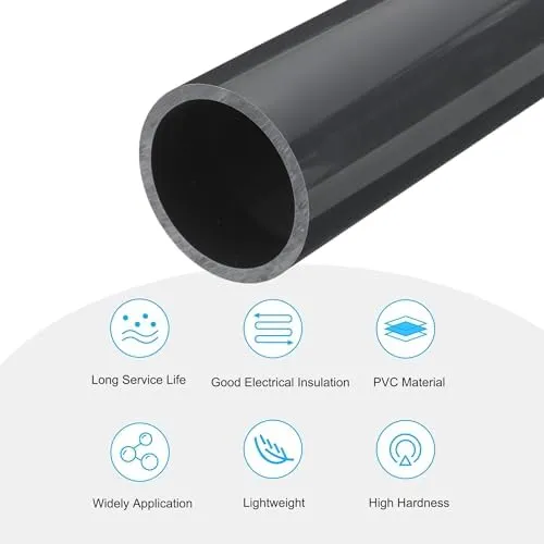 Harfington PVC Pipe Round Rigid Plastic Tube ID OD 500mm White