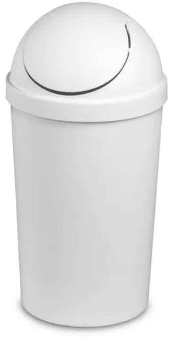 Sterilite 10838006 3 Gallon Round Swing Top Plastic Wastebasket