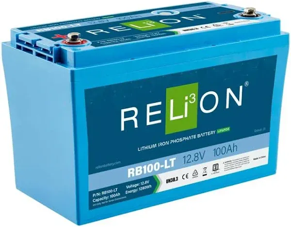 RELiON RB100LT LiFePO4 Lithium Iron Phosphate 12V Battery, Group 31