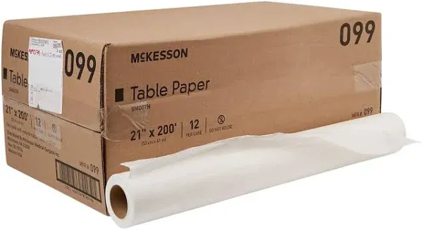 MCK-Table Paper McKesson 21 Inch Width White Smooth