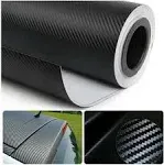 DIYAH 3D Black Carbon Fiber Film Twill Weave Vinyl Sheet Roll Wrap DIY Decals with Knife and Hand Tool (120" X 60" / 10 FT X 5 FT)