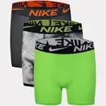 Nike Big Boys' Dri-Fit Essential Micro Boxer Briefs (3 Pack)-Black/Green, Size: Small