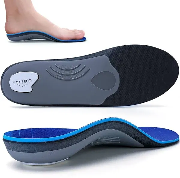 Walkomfy Heavy Duty Support Pain Relief Orthotics - 210+ lbs Plantar Fasciitis High Arch Support Insoles for Men Women, Flat Feet Orthotic Insert, Work Boot Shoe Insole, Absorb Shock with Every Step