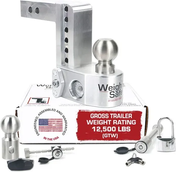 Weigh Safe, 6&quot; Drop Hitch, 2&quot; Receiver 12,500 LBS GTW