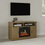 Northwest TV Stand with Electric Fireplace, Brown