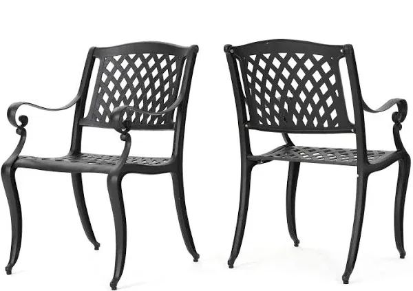 Christopher Knight Home Marietta Outdoor Cast Aluminum Dining Chairs (Set of 2)