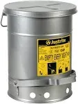 Justrite 09104 Oily Waste Can, 6 gal, Steel, Silver