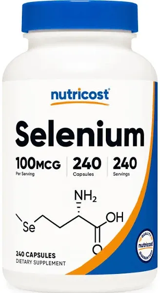 Nutricost Selenium 200mcg, 240 Vegetarian Capsules, Non-GMO, Gluten Free L-Selenomethionine