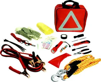 Performance Tool Roadside Assistance Kit Jumper Cables Tow Rope Flashlight Kit