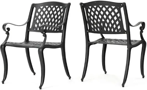 Christopher Knight Home Marietta Outdoor Cast Aluminum Dining Chairs