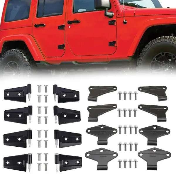 Lqito 4 Door Hinge Assembly Kits for Jeep JK Jeep Wrangler