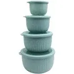 Cook with Color Meal Prep Containers Wide Mixing Bowls Food Storage Containers with Lids, Mint Deep 8 Pcs, Size: Deep Bowls, Green