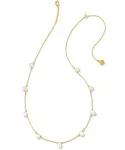 Kendra Scott Leighton Gold Pearl Strand Necklace - White Pearl