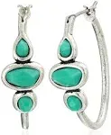 Lucky Brand Silver & Turquoise Hoop Earrings