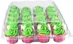 24 Pack Cupcake Boxes - Set of 4- Plastic Cupcake Containers