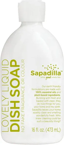 Sapadilla Rosemary + Peppermint Biodegradable Liquid Dish Soap, 16 Ounce