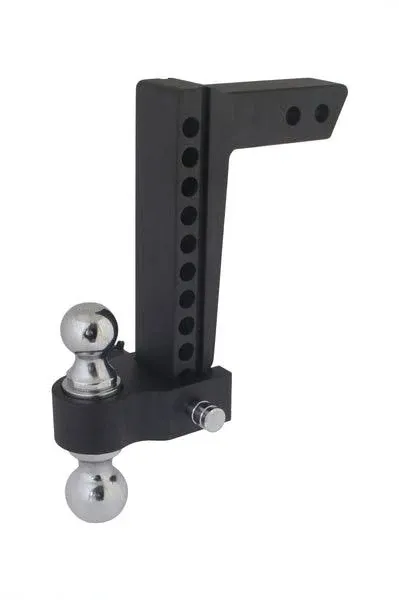 Trailer Valet Blackout Series 10K Adjustable Drop Hitch: 0-10" Drop, Reversible 2" & 2-5/16" Ball, High-Grade Aluminum with Signature Wrinkle Black Powder Coating Standard 2 Inch Hitch Shank