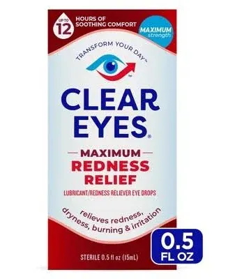 Clear Eyes Eye Drops - Maximum Redness Relief 0.5 fl oz