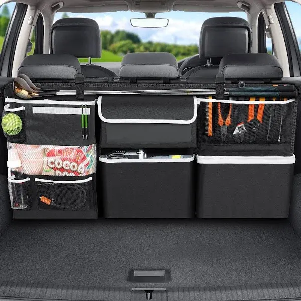 Oasser Car Storage Organizer New Version, Hanging Trunk Organizer with 10 Bags,