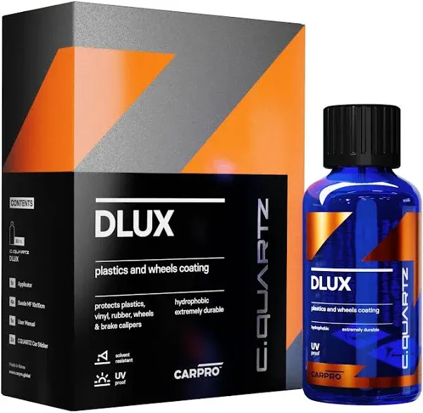 CARPRO CQUARTZ DLUX Wheel and Trim Coat 30mL - Ceramic Coating UV Protection for Wheels and Exterior Plastics, Rubber, and Metals