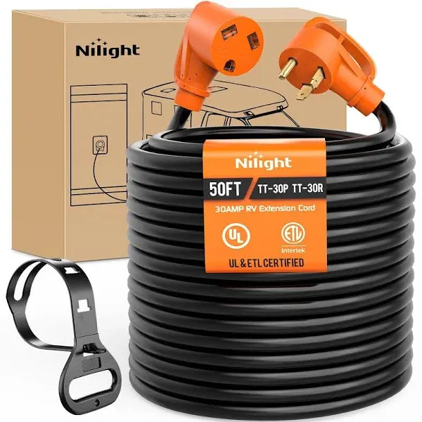 Nilight Amp RV Extension Cord Heavy Duty Gauge Pure Copper STW Wire UL ETL Listed Prong