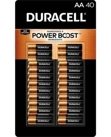 Duracell Power Boost AA Alkaline Batteries (Pack of 40) New!!