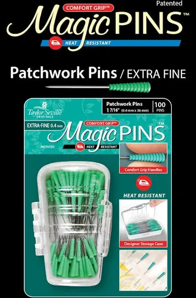 Taylor Seville Magic Pins Patchwork Extra Fine Green 100/PKG