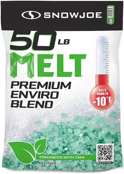 Snow Joe MELT50EB Melt Premium Enviro-Blend Ice Melter with CMA (50 lbs. Resealable Bag)