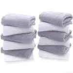 TENSTARS 12 Pack Premium Washcloths Set Quick Drying Soft Microfiber Coral Velvet Highly Absorbent Wash Clothes