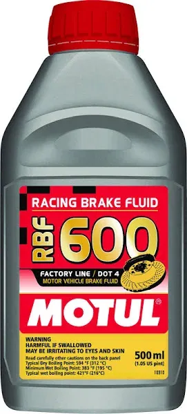 Motul RBF 600 Dot 4 Synthetic Factory Line Racing Brake Fluid