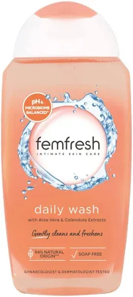 Femfresh Daily Wash 250mL Everyday Intimate Care pH Balanced 100% Soap Free