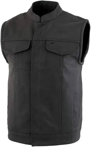 Xelement Men's 'Barrage' Leather Motorcycle Club Vest